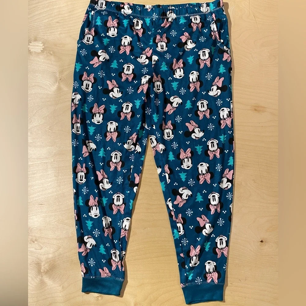 Disney Pajama Bottoms - Blue with Pink and White Minnie XL (16-18) (OQ)